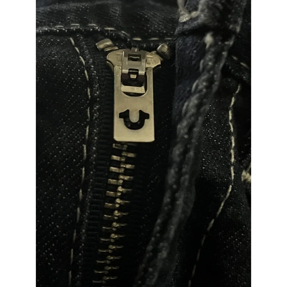 True Religion Denim Shorts Mens‎ 30 Blue Good Big T Stitching Cut Off Raw Hem